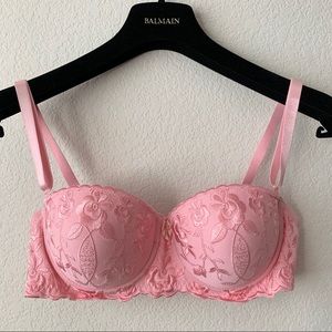 Vintage pink lace bra